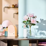 SMYCKA Flor artificial, interior/exterior/Dalia rosado, 11 ¾ "