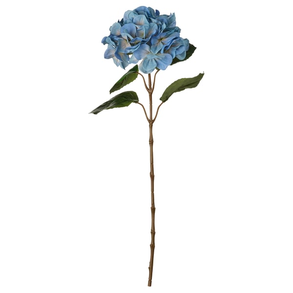 SMYCKA Flor artificial, interior/exterior/hortensia azul, 21 ¾ "