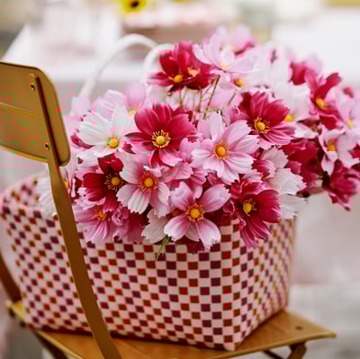 SMYCKA Ramo artificial, interior/exterior/cosmos rosado, 20 "