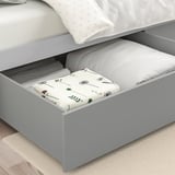 SMYGA Base de cama+almacenamiento, gris claro, Tamaño twin