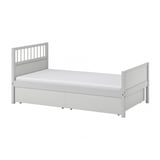 SMYGA Base de cama+almacenamiento, gris claro, Tamaño twin