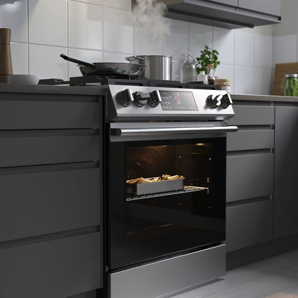 SNESSLINGE Horno+estufa de gas, acero inoxidable, 30 "