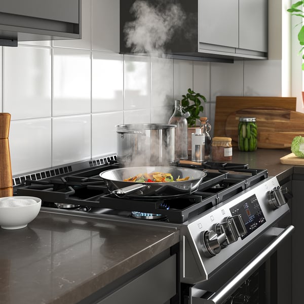 SNESSLINGE Horno+estufa de gas, acero inoxidable, 30 "