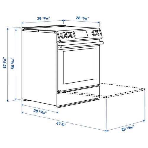 SNESSLINGE Horno+estufa vitrocerámica, acero inoxidable, 30 "
