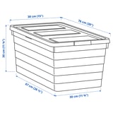SOCKERBIT Caja de almacenamiento+tapa, blanco, 15x30x11 ¾ "