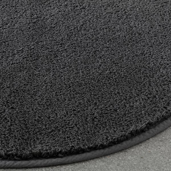 SÖDERSJÖN Alfombra de baño, gris oscuro/redondo, 22 "