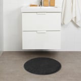 SÖDERSJÖN Alfombra de baño, gris oscuro/redondo, 22 "