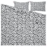 SÖTRÖNN Funda nórdica+funda(s) de almohada, blanco/negro/con diseño, Tamaño Full/Queen (Doble/Queen)