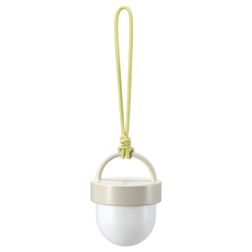SOLVINDEN Lámpara colgante+LED, beige funciona con pilas/exterior globo, 4 "