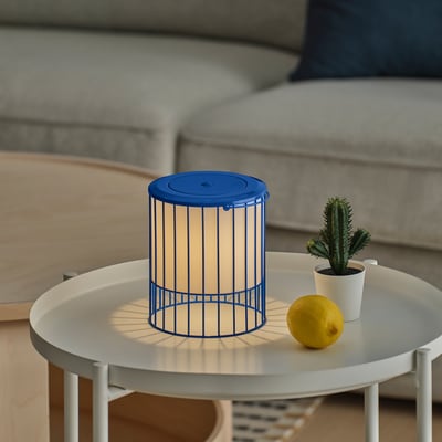 SOLVINDEN Lámpara de mesa, azul, 5 7/8 "
