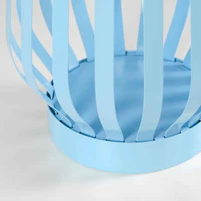SOLVINDEN Lámpara de piso LED, azul/raya funciona con pilas, 17 "