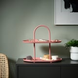 SOMMARÖGA Soporte de servir, dos niveles, rosado