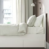SONGESAND Base de cama+2 cajas almacenamiento, blanco, Tamaño twin