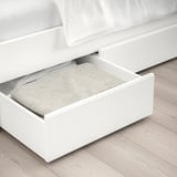 SONGESAND Base de cama+4 cajas almacenamiento, blanco, Tamaño full/doble