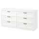 SONGESAND Gavetero de 6 cajones, blanco, 63 3/8x32 1/4 "