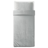 SPJUTVIAL Funda nórdica+funda(s) de almohada, gris claro/mezcla, Tamaño twin