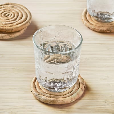 STAMSILL Posavasos, jacinto de agua/junco hecho a mano, 4 "