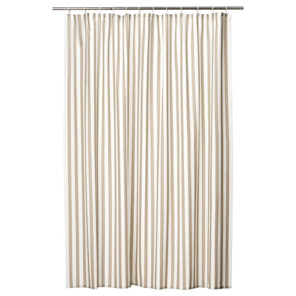 STAVBJÖRNBÄR Cortina de baño, beige/blanco, 72x72 "
