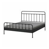 STJÄRNÖ Armazón de cama, antracita/Lyngör gris oscuro, Tamaño King