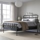 STJÄRNÖ Base de cama, antracita/Lyngör gris oscuro, Tamaño queen