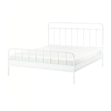 STJÄRNÖ Base de cama, blanco/Luröy, Tamaño King