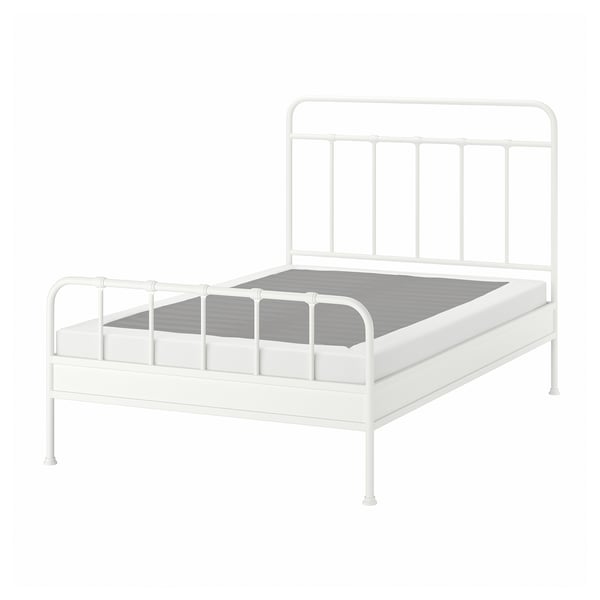 STJÄRNÖ Base de cama, blanco/Lyngör blanco, Tamaño full