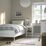 STJÄRNÖ Base de cama, blanco/Lyngör blanco, Tamaño twin