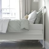 STJÄRNÖ Base de cama, blanco/Lyngör blanco, Tamaño twin