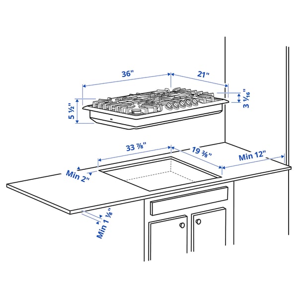 STORBRÄNNAN Estufa de gas, acero inoxidable, 36 "