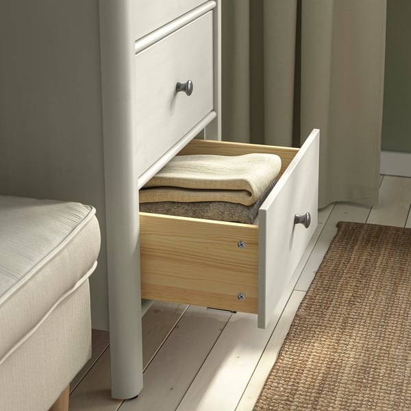 STOREMOLLA Gavetero de 5 cajones, gris-beige claro teñido, 24 3/4x19 5/8x51 5/8 "