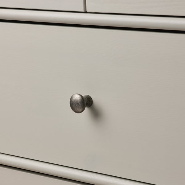 STOREMOLLA Gavetero de 8 cajones, gris-beige claro teñido, 67 3/8x19 5/8x35 7/8 "