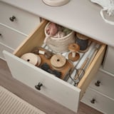 STOREMOLLA Gavetero de 8 cajones, gris-beige claro teñido, 67 3/8x19 5/8x35 7/8 "