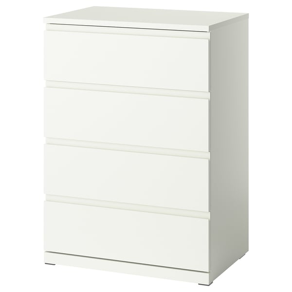 STORKLINTA Cómoda de 4 cajones, blanco/función de anclaje/desbloqueo, 27 1/2x18 7/8x38 5/8 "