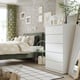 STORKLINTA Cómoda de 6 cajones, blanco/función de anclaje/desbloqueo, 27 1/2x18 7/8x47 1/4 "