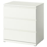 STORKLINTA Gavetero de 3 cajones, blanco/función de anclaje/desbloqueo, 27 1/2x18 7/8x29 1/2 "