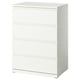 STORKLINTA Gavetero de 4 cajones, blanco/función de anclaje/desbloqueo, 27 1/2x18 7/8x38 5/8 "