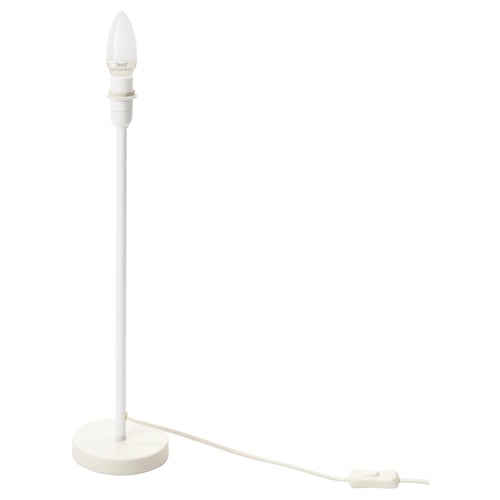 STRÅLA Base lámpara mesa+bombilla, blanco