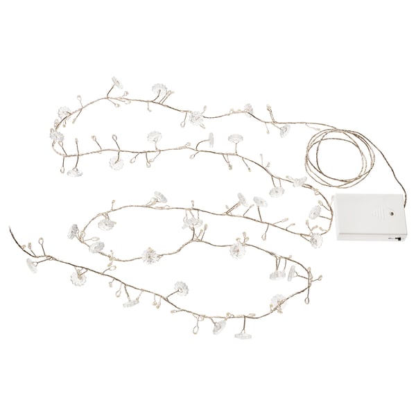 STRÅLA Cadena de iluminación LED, funciona con pilas flor