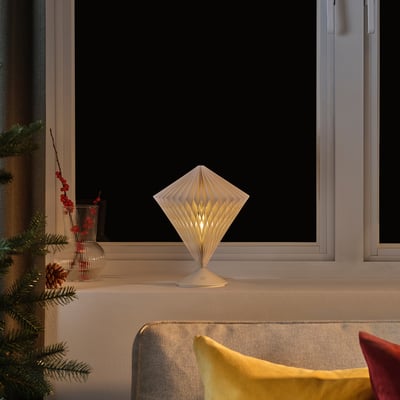 STRÅLA Lámpara de mesa decorativa LED, forma de árbol funciona con pilas/blanco