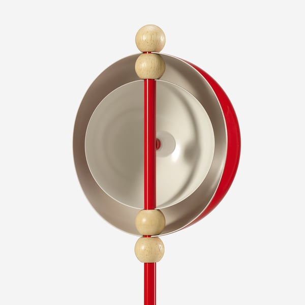 STRÅLA Lámpara de mesa decorativa LED, metal funciona con pilas/rojo