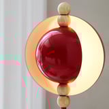 STRÅLA Lámpara de mesa decorativa LED, metal funciona con pilas/rojo