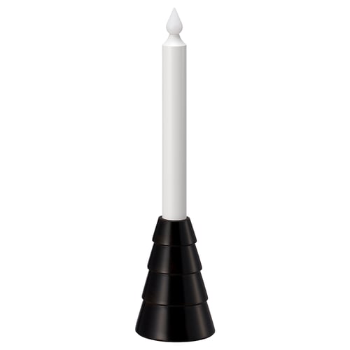 STRÅLA Vela LED, funciona con pilas/madera negro