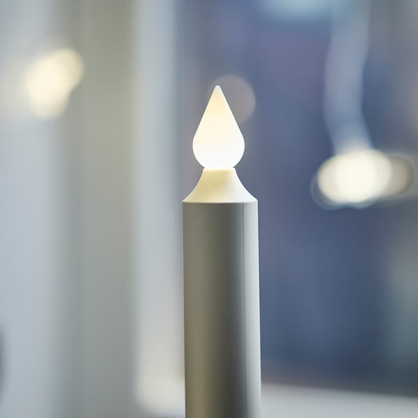 STRÅLA Vela LED, funciona con pilas/madera verde