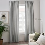 STRANDMALÖRT Cortinas, 1 par, gris claro/+cinta de fruncir, 57x98 "