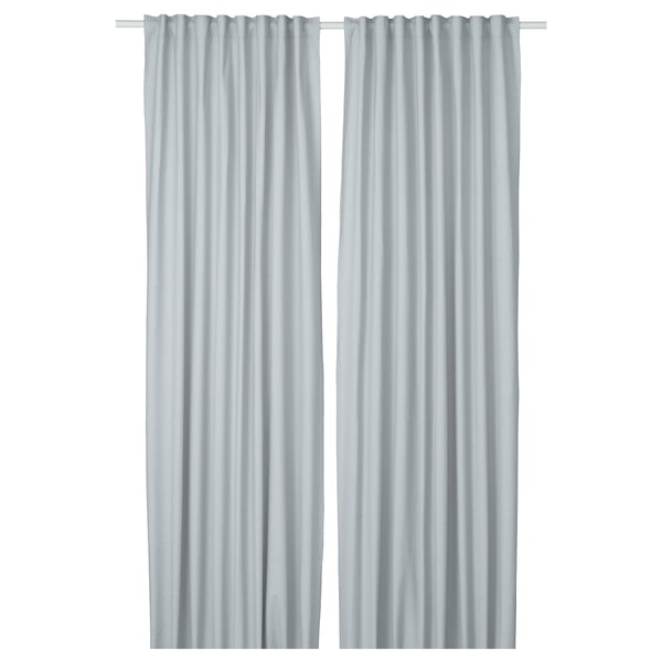 STRANDMALÖRT Cortinas, 1 par, gris claro/+cinta de fruncir, 57x98 "