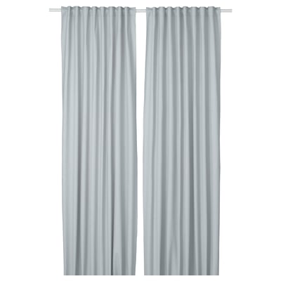 STRANDMALÖRT Cortinas, 1 par, gris claro/+cinta de fruncir, 57x98 "