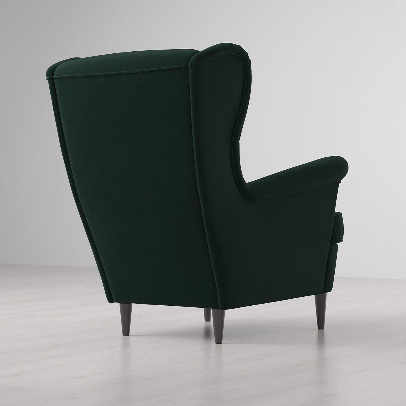STRANDMON sillón de orejas, Djuparp verde oscuro - IKEA