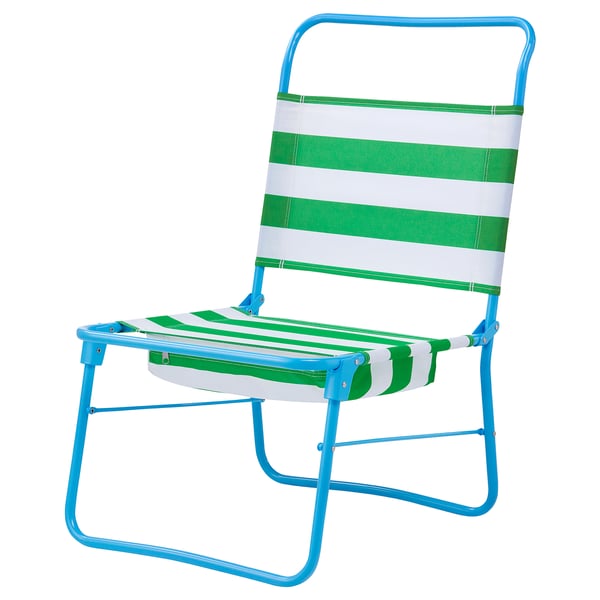 STRANDÖN Tumbona, blanco verde/azul