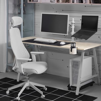 STUBBERGET Soporte para portátil+brazo, blanco