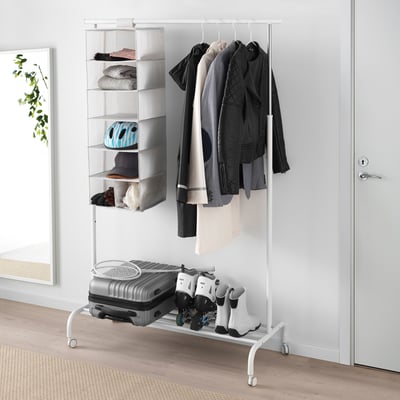 STUK Almacenaje+7 compartimientos, blanco/gris, 11 ¾x11 ¾x35 ½ "